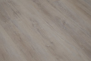 A picture showing the 6.5mm lvp flooring called Mumbai. This vinyl floor has a light grey-beige hue and silver chain embossing, giving the floor an ultra-realistic look.