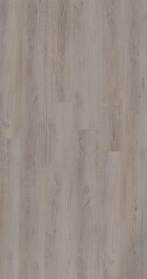 A picture showing the 6.5mm lvp flooring called Mumbai. It has a light grey-beige hue and silver chain embossing, giving the floor an ultra-realistic look.